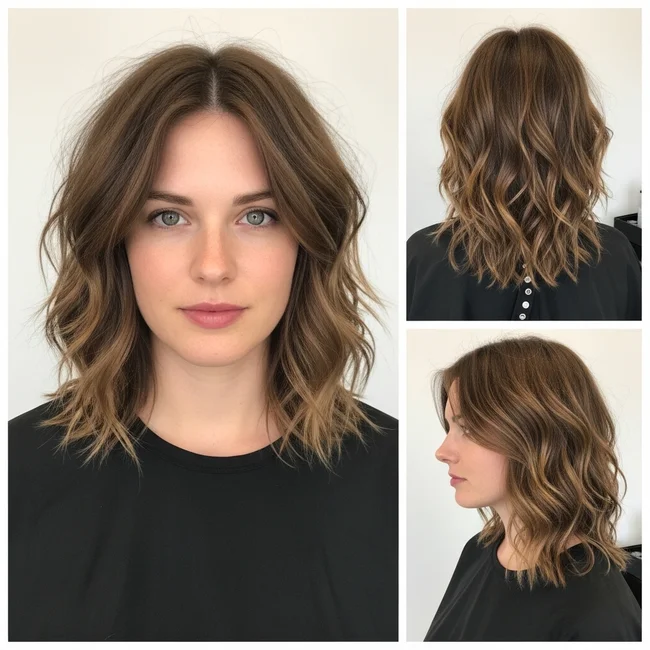 Medium Shag for Fine Wavy Hair