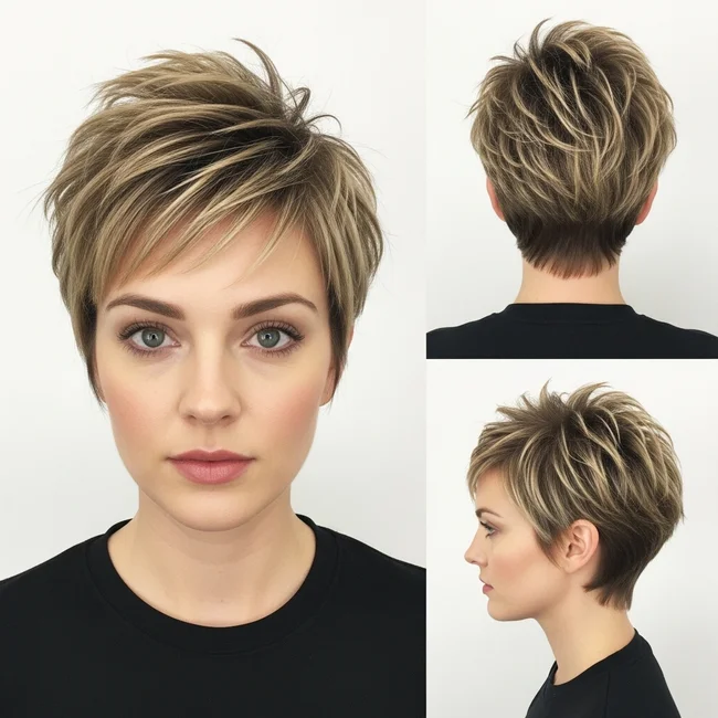 Messy Spiky Pixie Haircut For Women