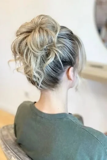 Messy Textured Bun with Volume