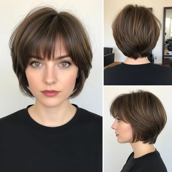 Pixie Bob With Curtain Bangs