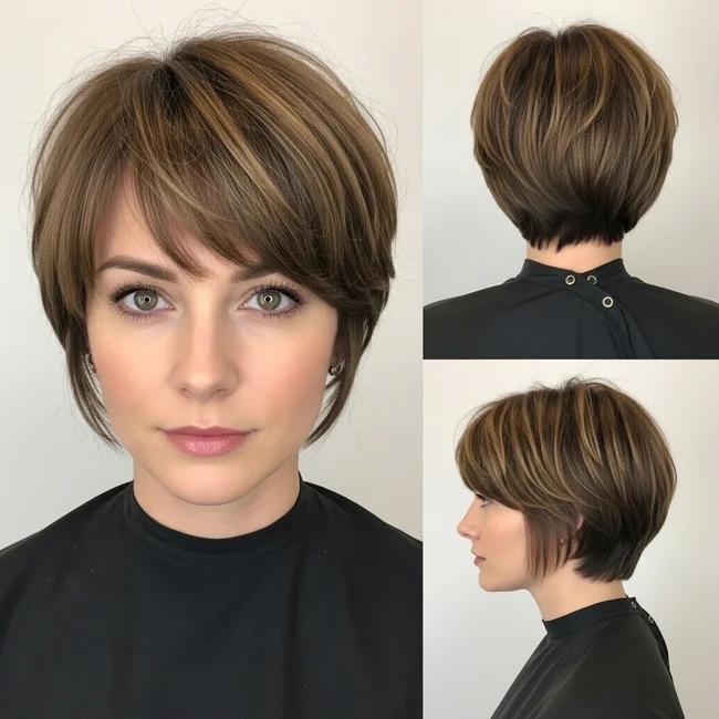Pixie Haircut With Bangs for Round Faces