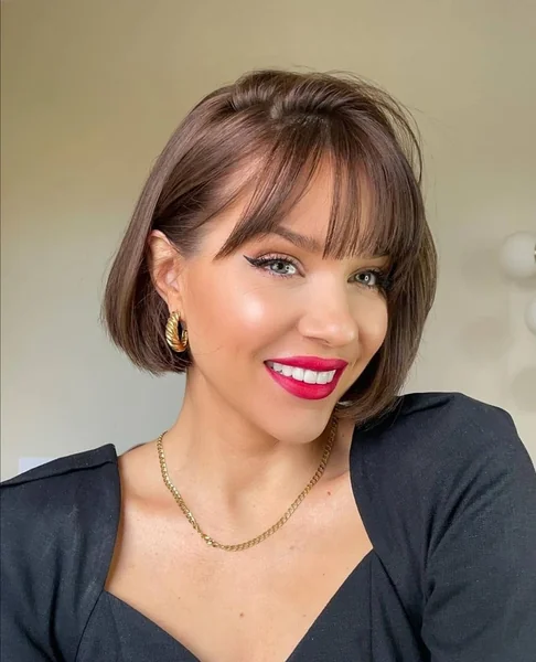 Sharp Classic Bob with Soft Textured Fringe