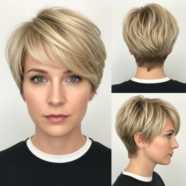 Short Blonde Pixie Haircut