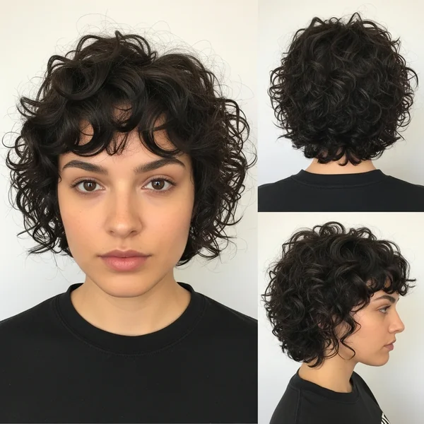 Short Curly Haircuts Without Bangs