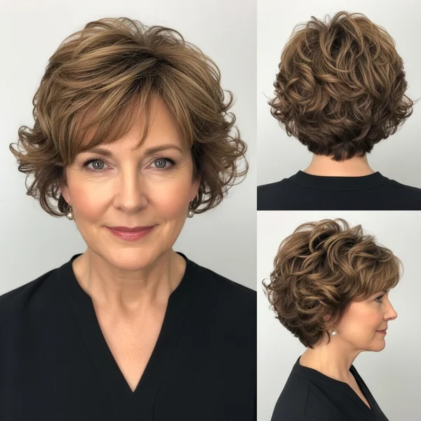 Short Curly Haircuts for Women Over 50