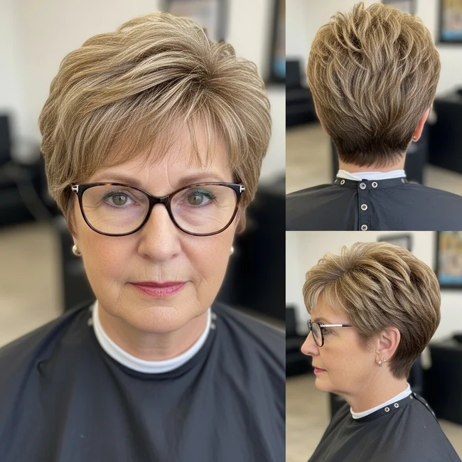 Short Hairstyles Over 60 With Glasses