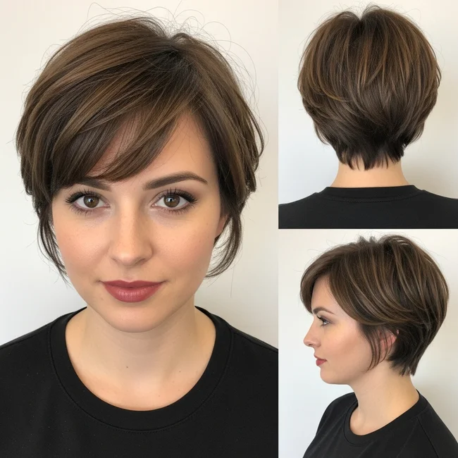 Short Pixie Haircut For Brown Hair