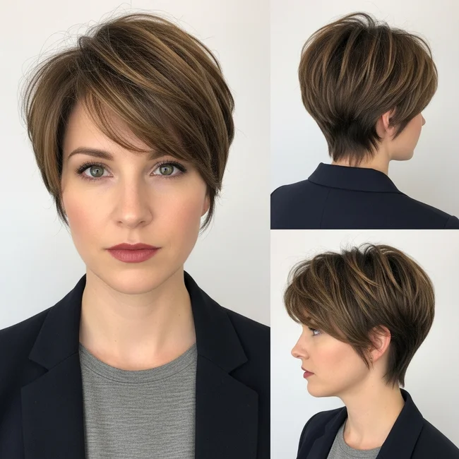 Short Pixie Haircut For Round Faces