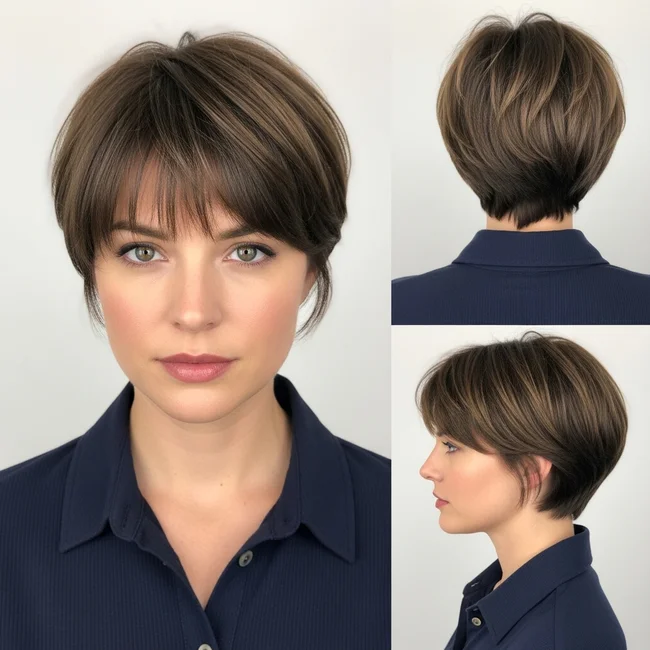 Short Pixie Haircut With Bangs
