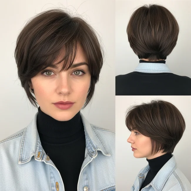 Short Pixie Haircut With Long Bangs