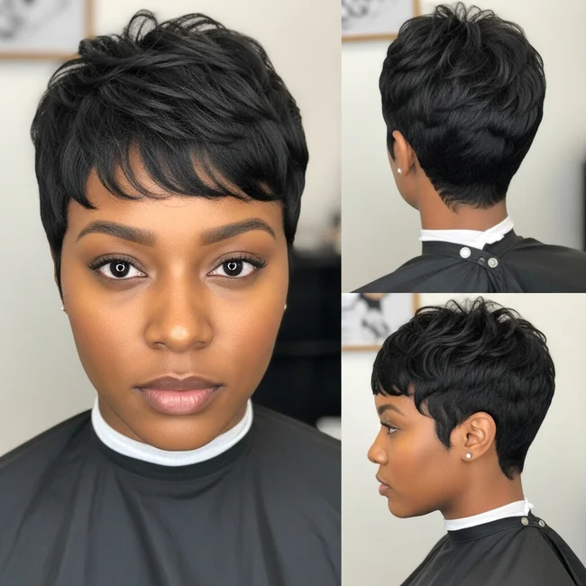 Short Pixie Haircut for Black Women