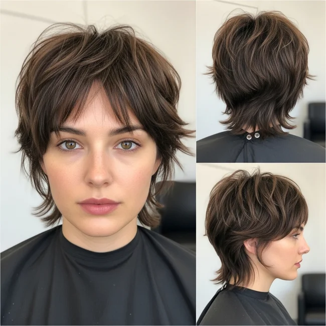 Short Shag Haircut Without Bangs