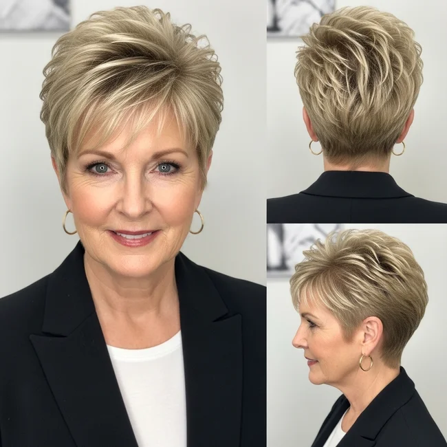 Short Spikey Pixie Haircut For Women Over 50