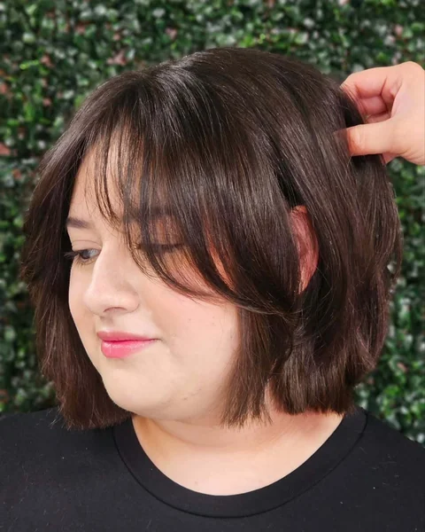 Smooth Jaw-Length Bob with Curtain Bangs
