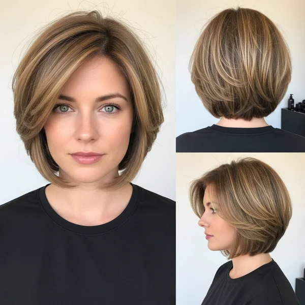 Soft Layered Short Bob Hairstyle