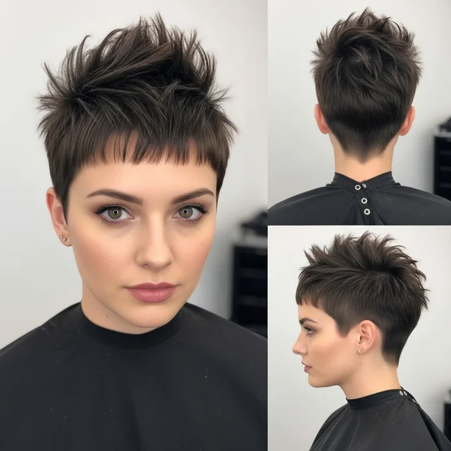 Spiky Pixie Haircut With Bangs