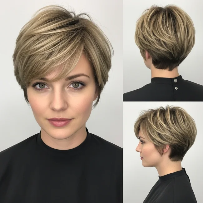Stacked Pixie Haircut For Fine Hair