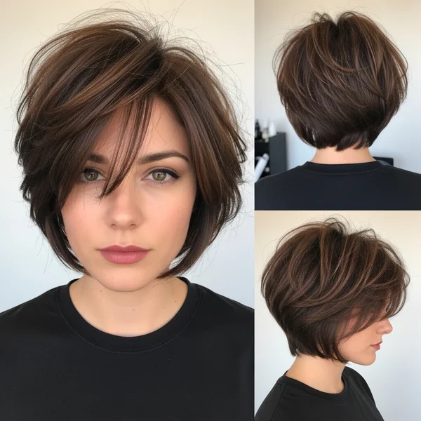 Textured Short Choppy Layered Bob