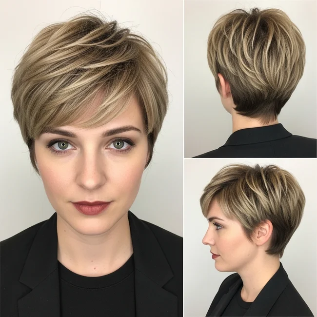 Textured Short Pixie for Thick Hair