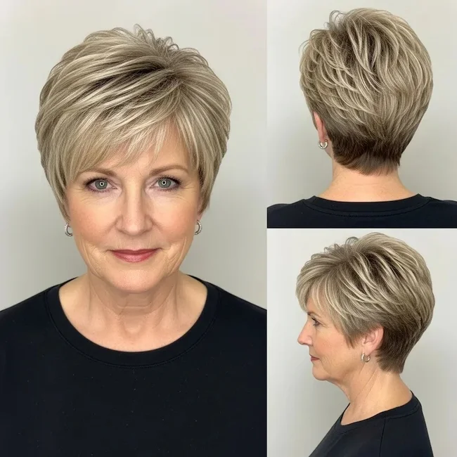 Textured Tapered Pixie with Piecey Layers