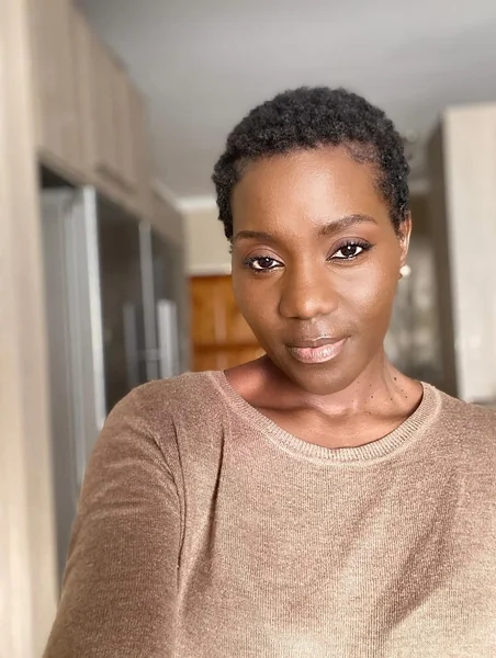 Ultra-Short Natural Dark Coils Tapered Pixie
