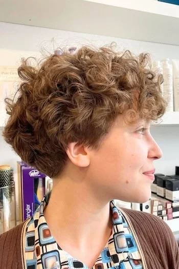 Voluminous Curly Pixie with Soft Shape