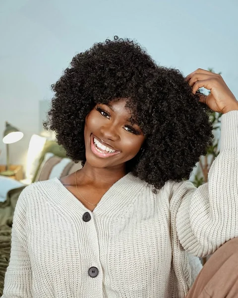 Voluminous Defined Afro Bob Shoulder-Length