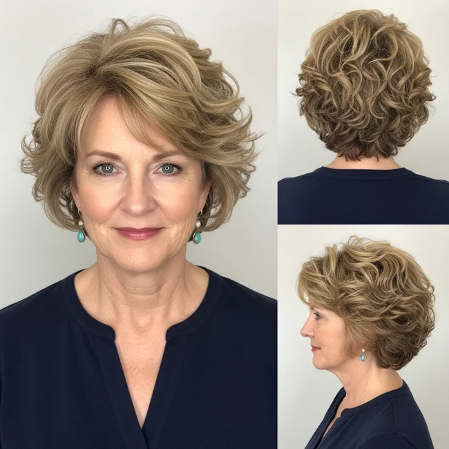 Voluminous Short Curly Hair
