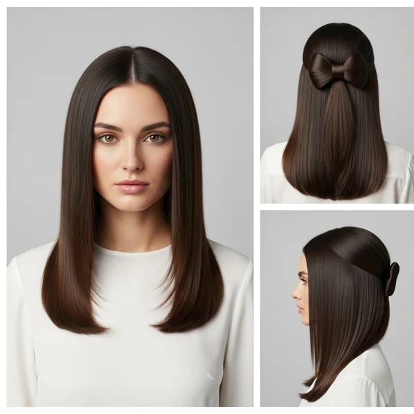 Bow Hairstyle Straight Hair