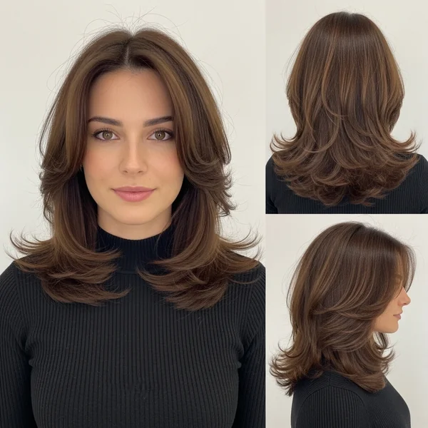 Butterfly Haircut Medium Brown Hair