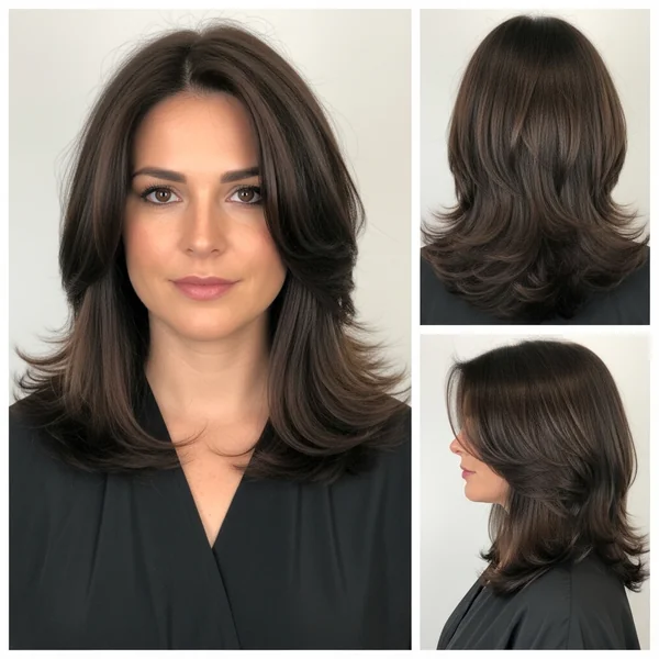 Butterfly Haircut Medium Brunette