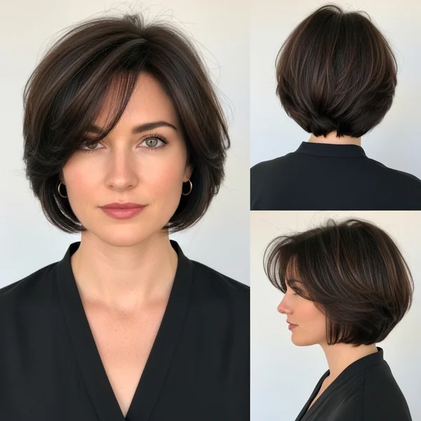 Butterfly Haircut Short Hair Brunette
