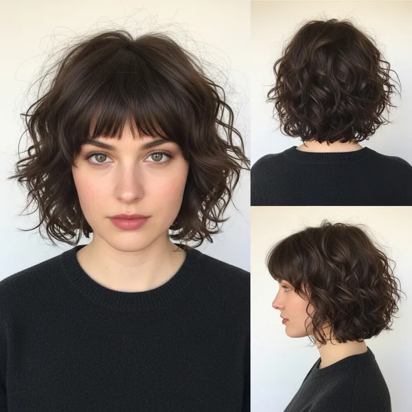 Butterfly Haircut Short Hair With Bangs Curly