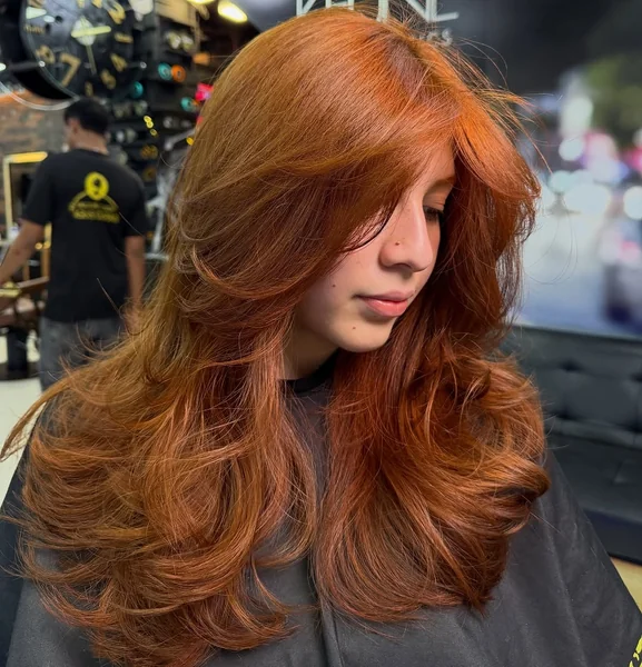 Fiery Copper Butterfly Cut with Maximum Volume Layers