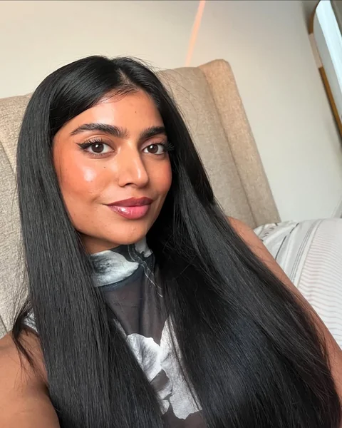 Glossy Ultra-Long Raven Hair with Center Part