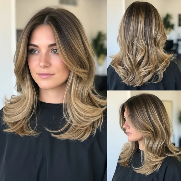 Long Butterfly Haircut Wavy Hair