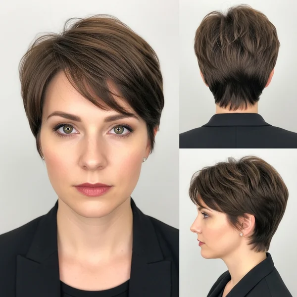 Low Maintenance Short Haircut For Round Face