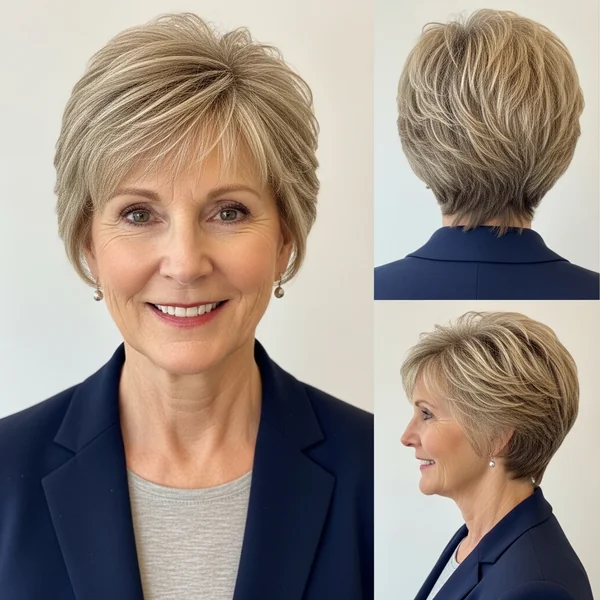 Low Maintenance Short Haircut Over 60