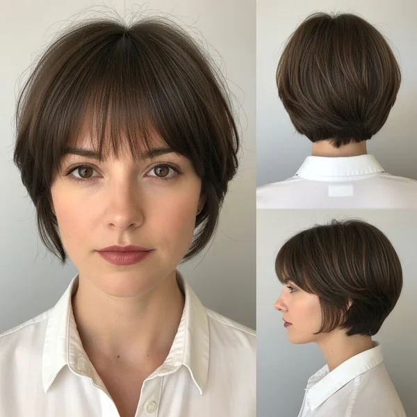 Low Maintenance Short Haircut With Bangs