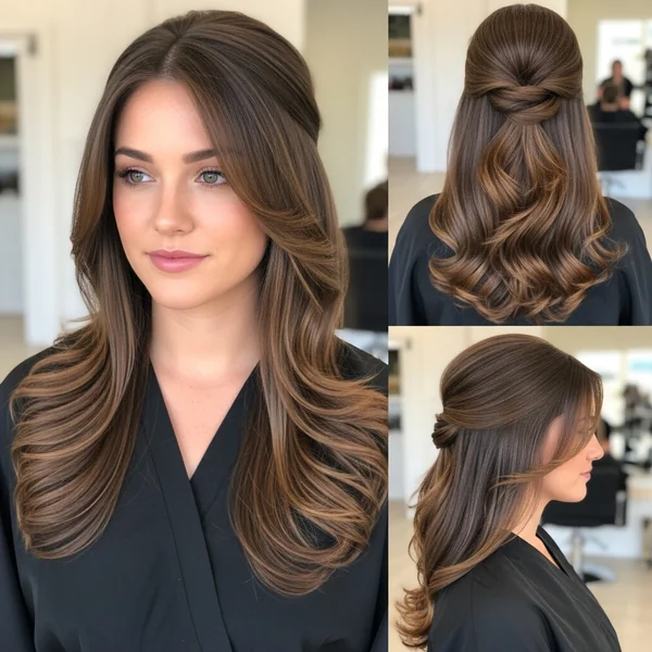 Prom Hairstyles Half Up Half Down Brown Hair