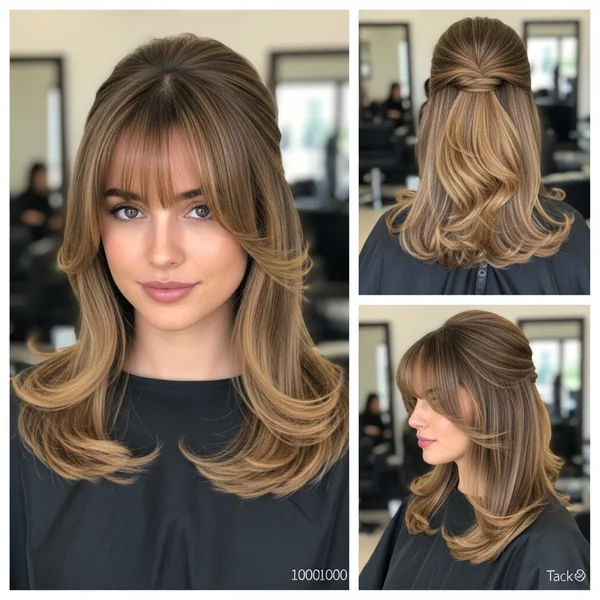 Prom Hairstyles Half Up Half Down Curtain Bangs
