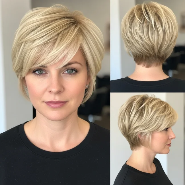 Short blonde haircuts pixie