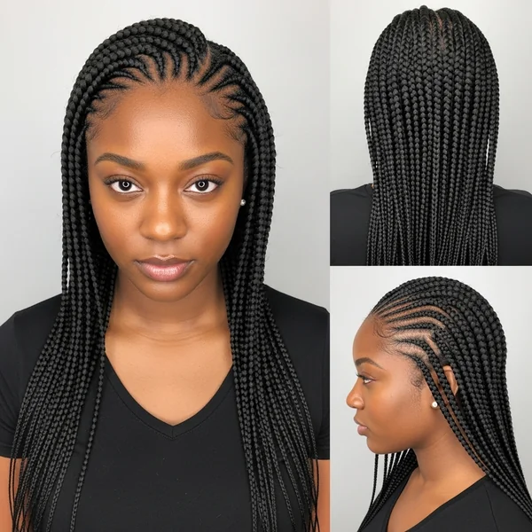 Straight Back Braids Cornrows Hairstyles