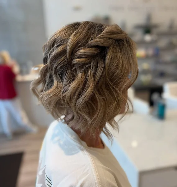 Chic Shoulder-Length Bohemian Braided Bob with Curls