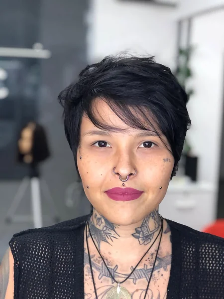 Choppy Black Pixie Bob with Textured Top