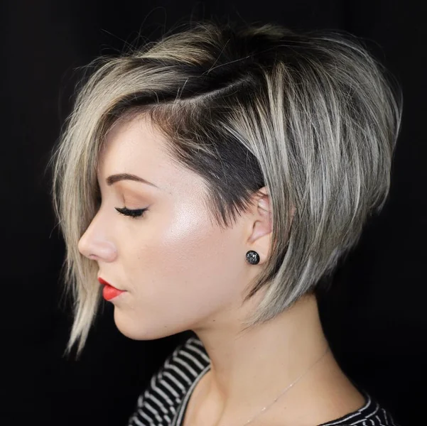 Choppy Dark Layered Bob with Full Fringe