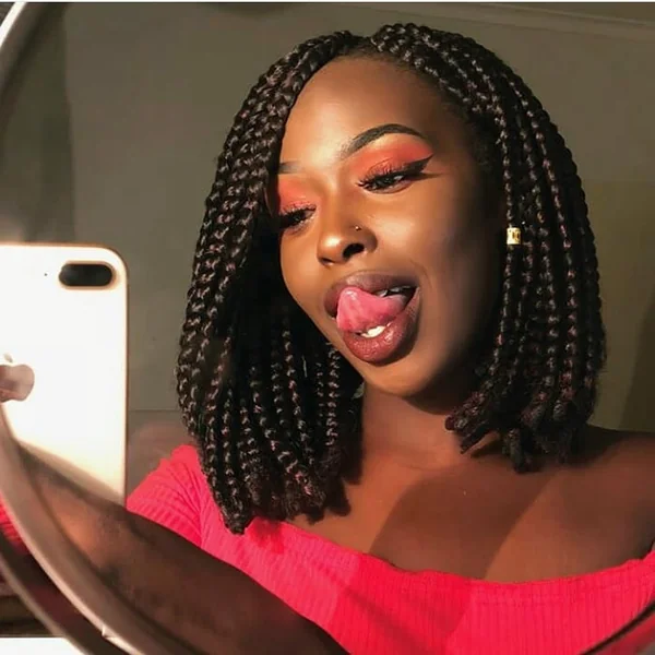 Classic Box Braided Bob with Metallic Accents