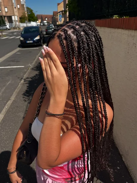 Classic Box Braids for a Sleek Protective Prom Style
