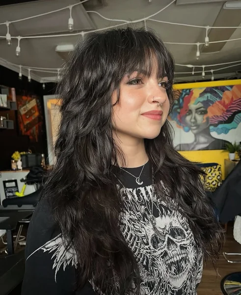 Dark Chocolate Medium Shag with Soft Volume