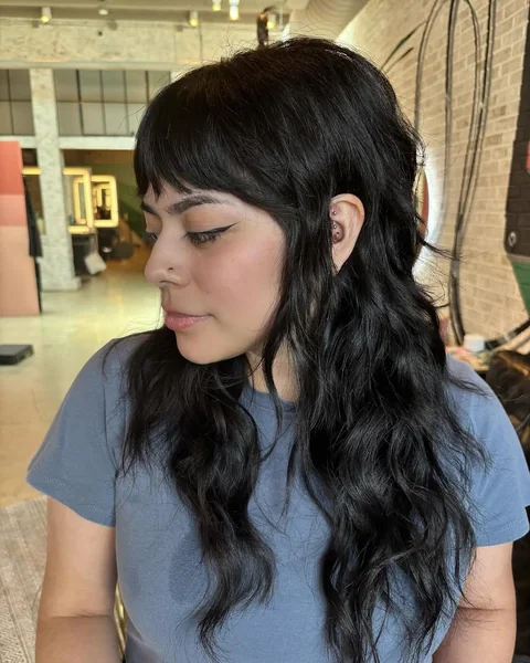 Dark Wavy Shag with Soft Choppy Layers